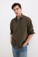 Pedro del Hierro Camisa em linho com bolsos Verde