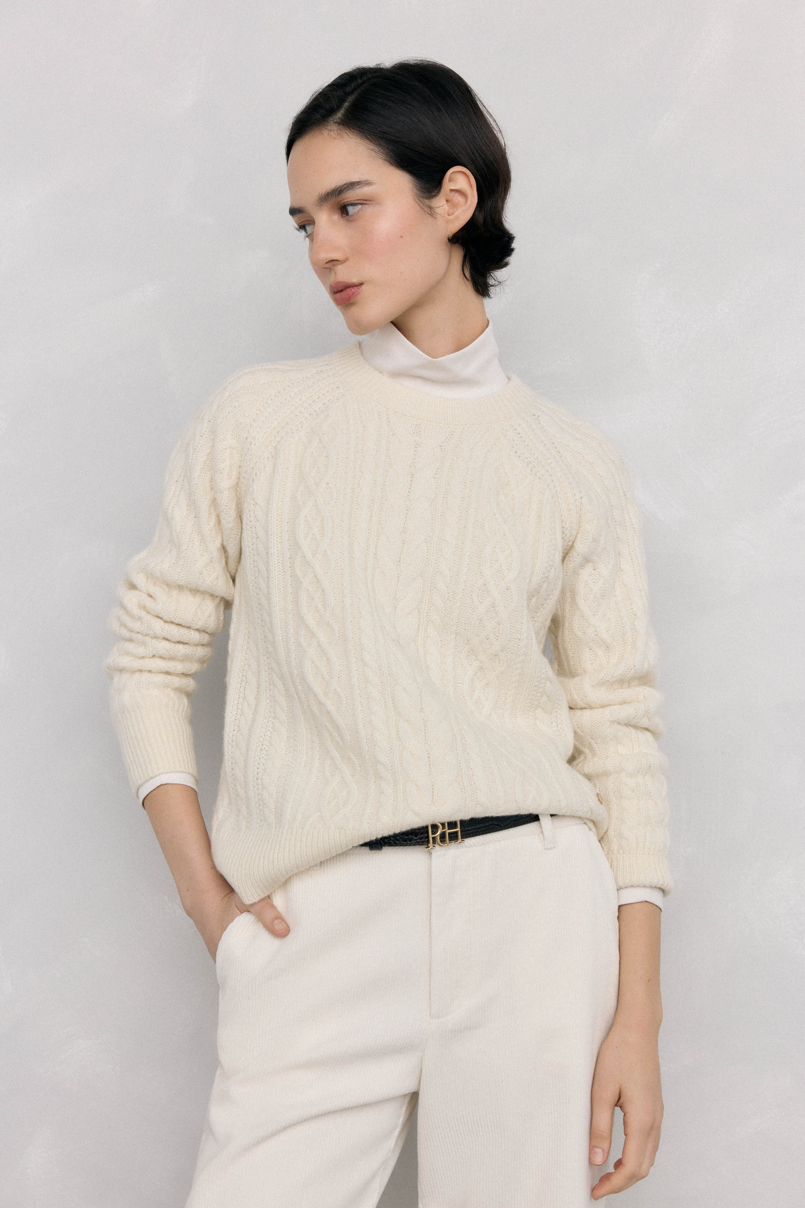 Pedro del Hierro Jersey lana premium ochos y trenzas