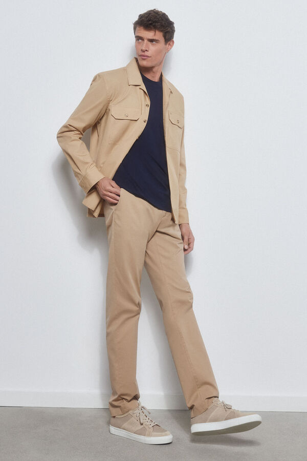 Pedro del Hierro Camp collar overshirt Beige