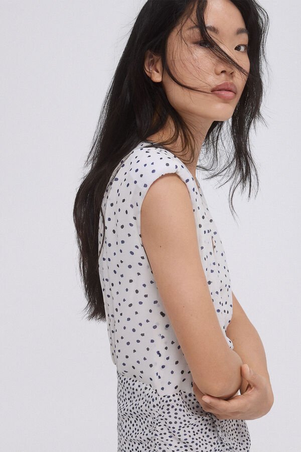 Pedro del Hierro Vestidos lunares franzidos Marfim