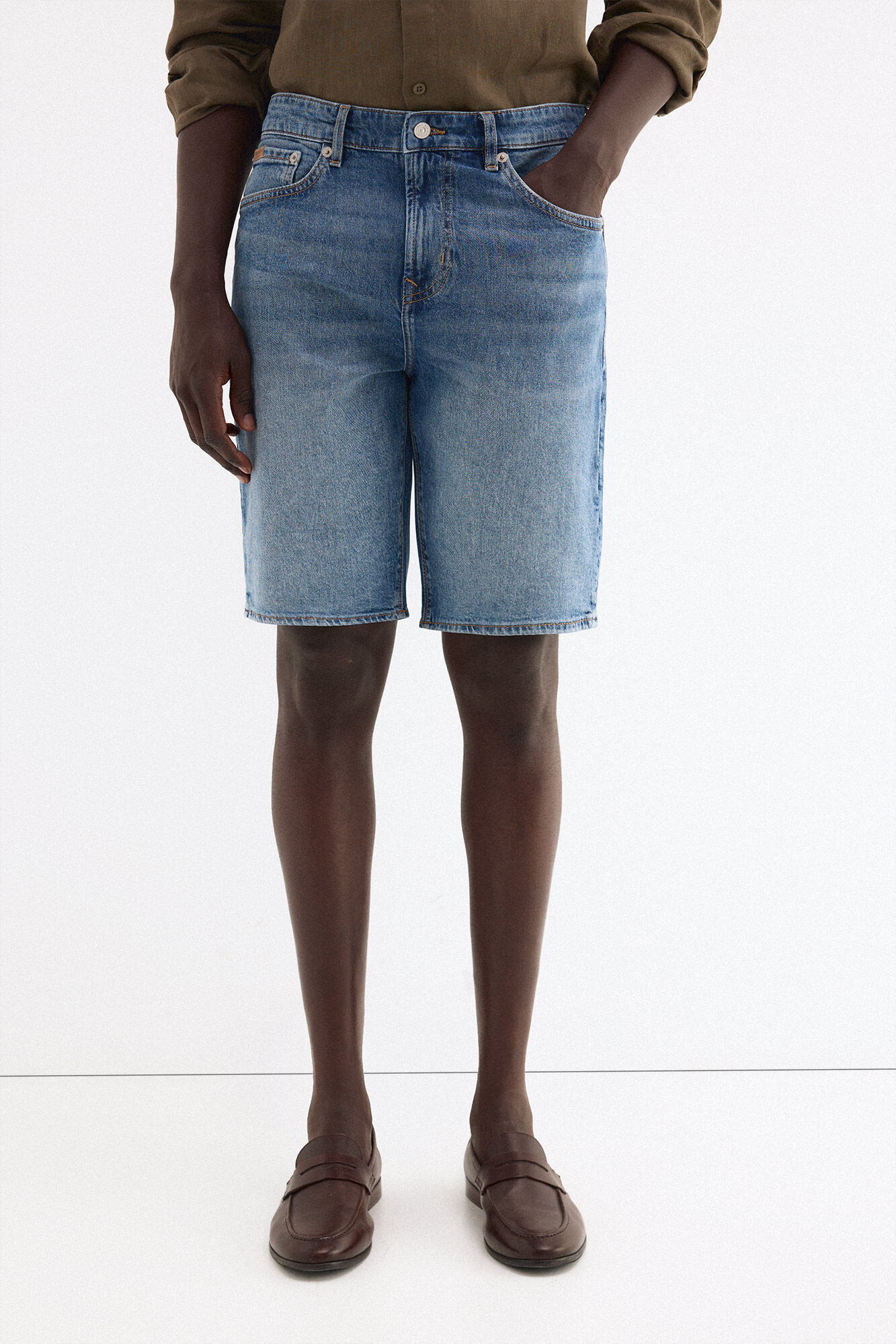 Pedro del Hierro Bermuda regular em denim