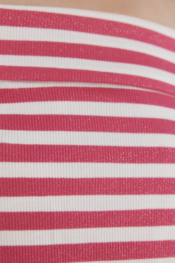Pedro del Hierro Camiseta sin hombros rayas Coral