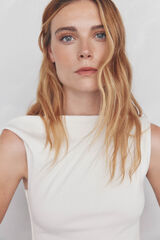 Pedro del Hierro Camiseta lisa asim&eacute;trica Beige