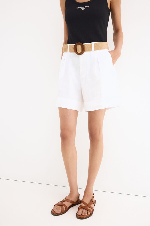 Pedro del Hierro Bermuda cl&aacute;ssica Branco
