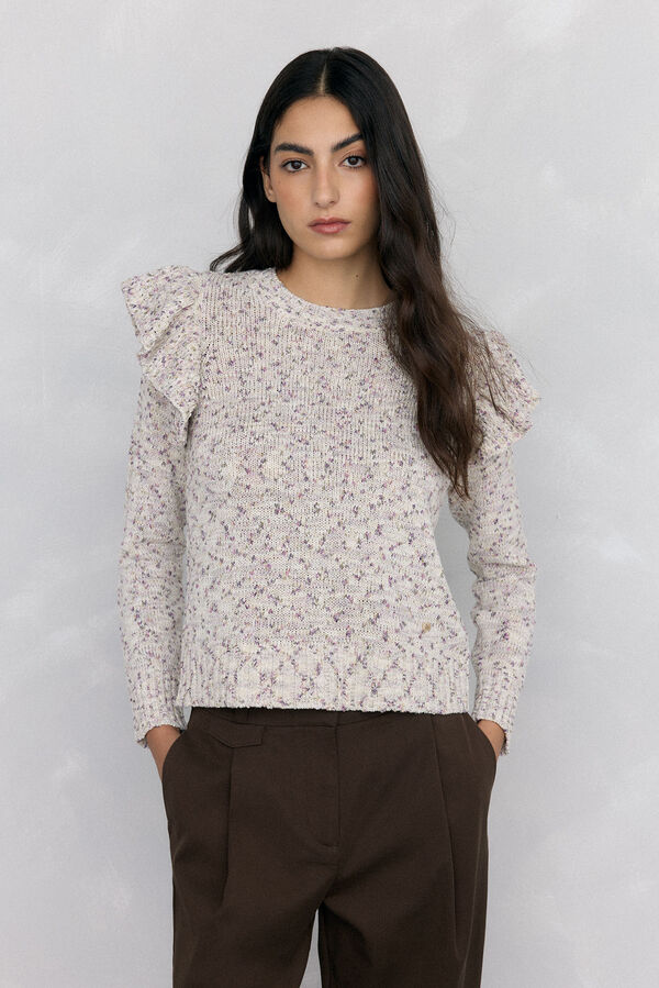 Pedro del Hierro Jersey com folho fantasia multicolor Beige