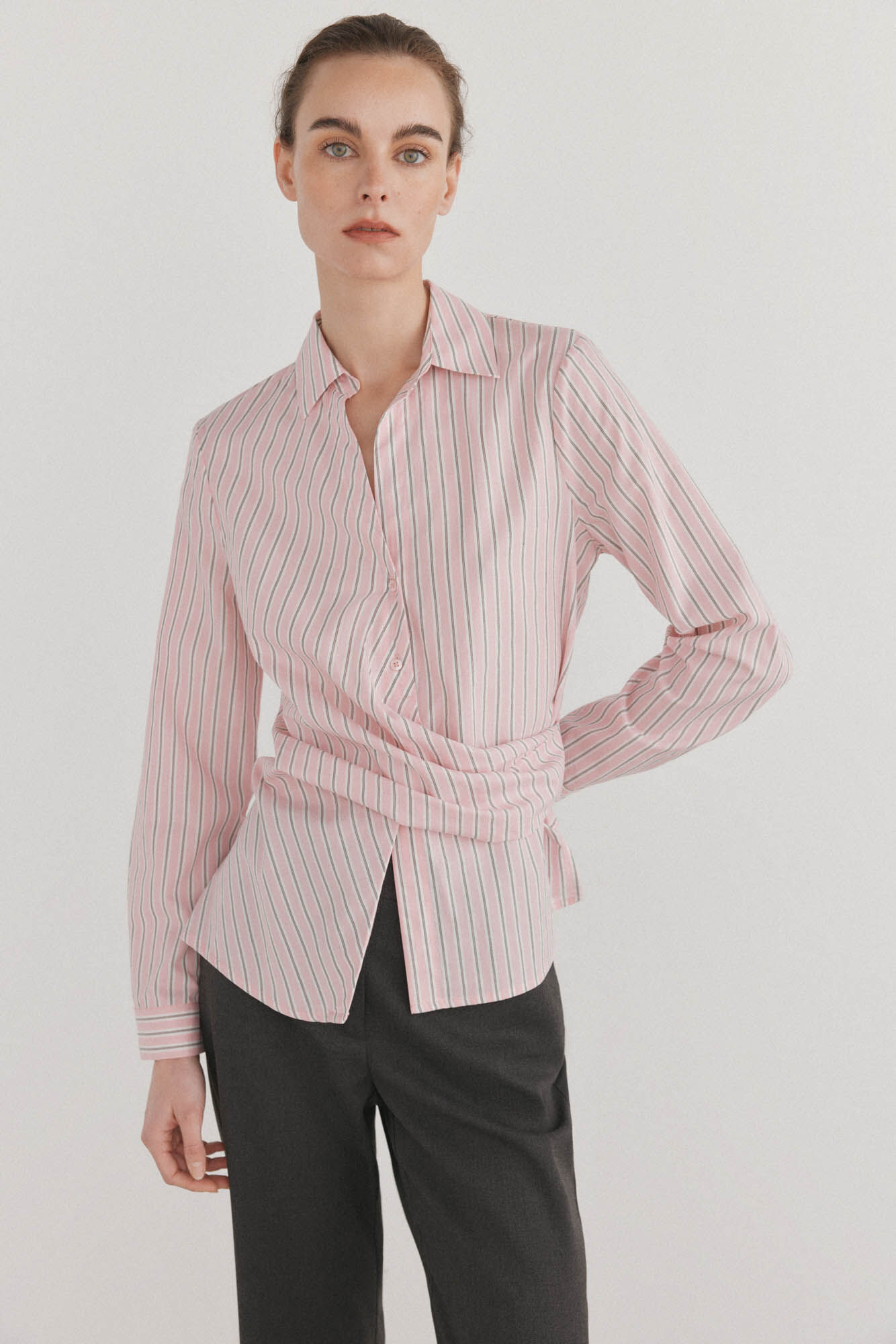 Pedro del Hierro Camisa de gola de lapela e decote em bico