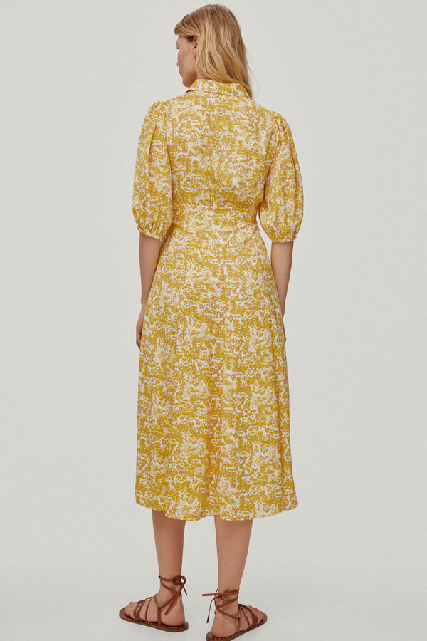 Pedro del Hierro Vestido fluido estampado floral Amarillo