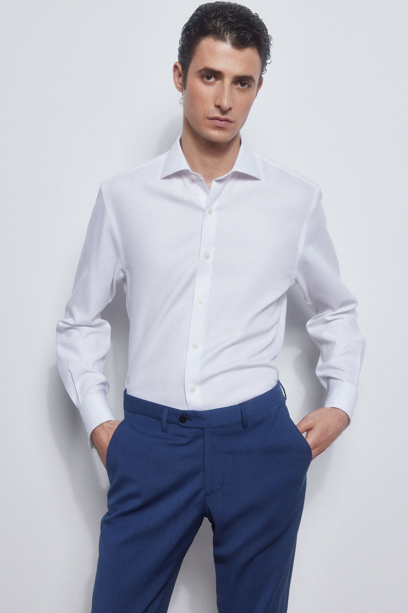 Pedro del Hierro camisa g&eacute;meos lisa non iron + antimanchas