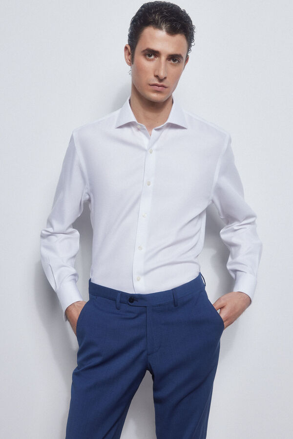 Pedro del Hierro camisa g&eacute;meos lisa non iron + antimanchas Branco