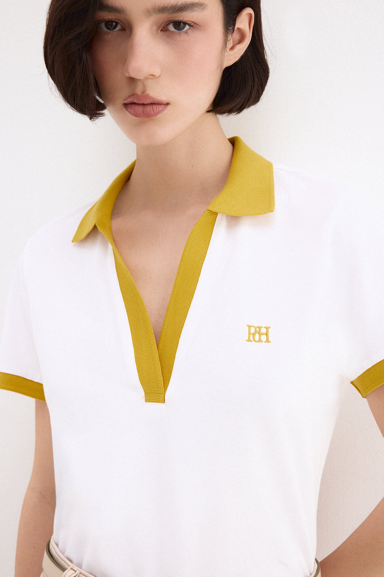Pedro del Hierro Polo de manga curta com contrastes