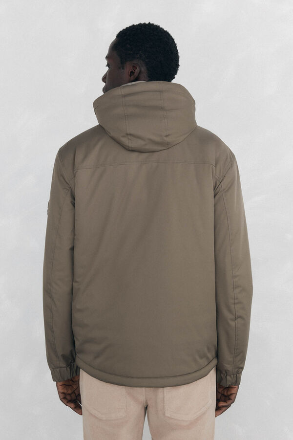 Pedro del Hierro Jaqueta com fecho-&eacute;clair e capuz Beige