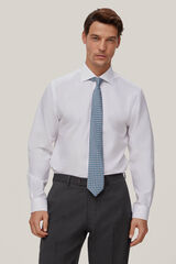 Pedro del Hierro Camisa social lisa em popelina non-iron e resistente a n&oacute;doas Branco