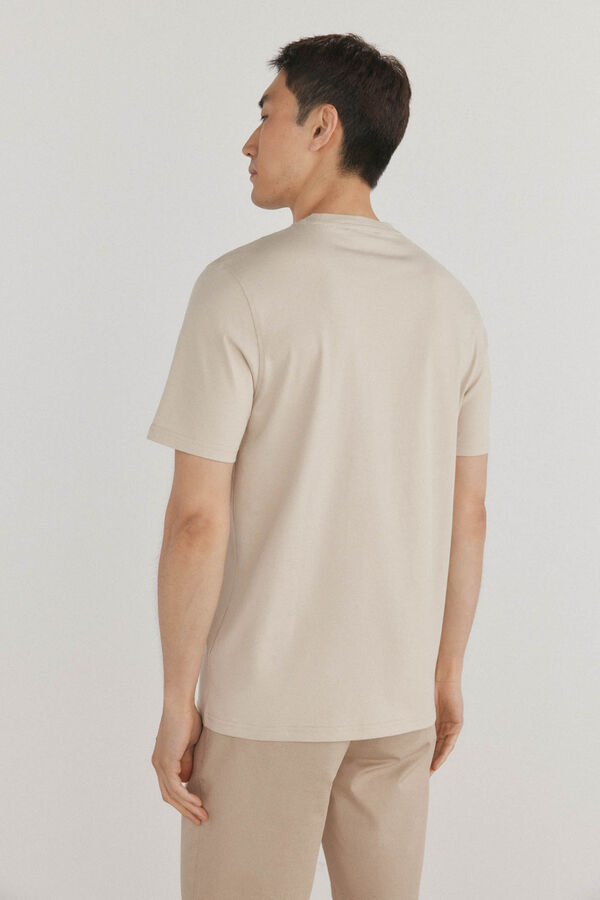 Pedro del Hierro Camiseta logo posicional Beige