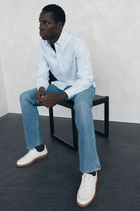 Pedro del Hierro Camisa Oxford Riscas Escovada