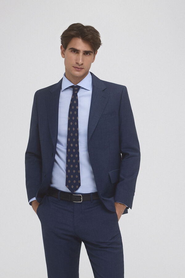 Pedro del Hierro Camisa &agrave; medida sem ferro e resistente a n&oacute;doas Azul