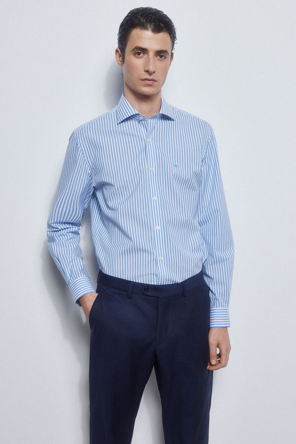 Pedro del Hierro Camisa vestir rayas non iron + antimanchas Azul