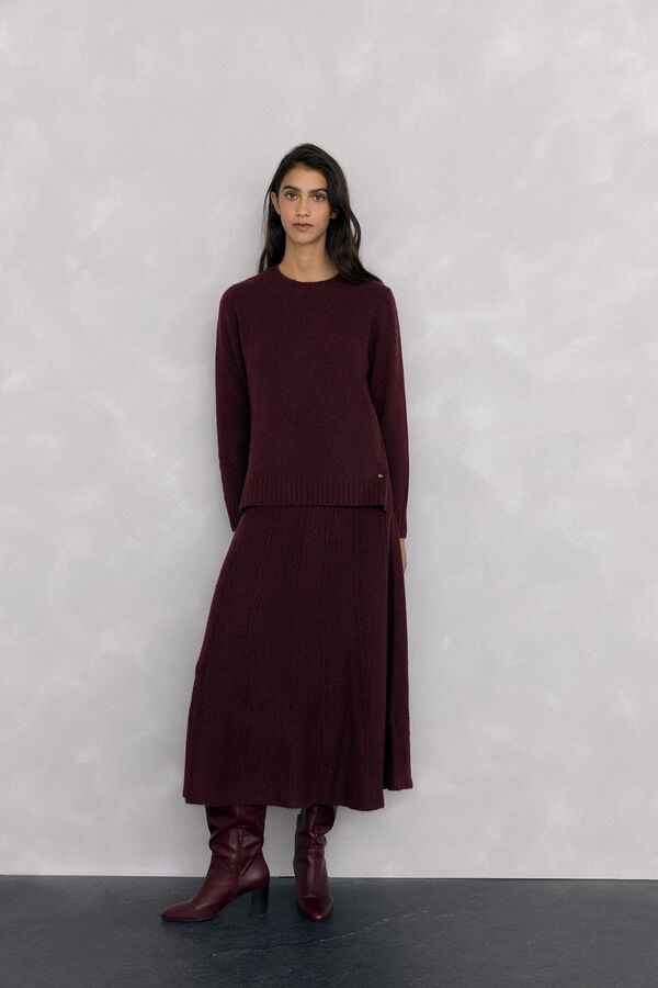Pedro del Hierro Jersey jaspeado aberturas laterales Burdeos