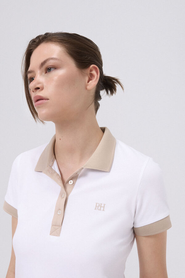 Pedro del Hierro Pólo de golfe de manga curta Ecru