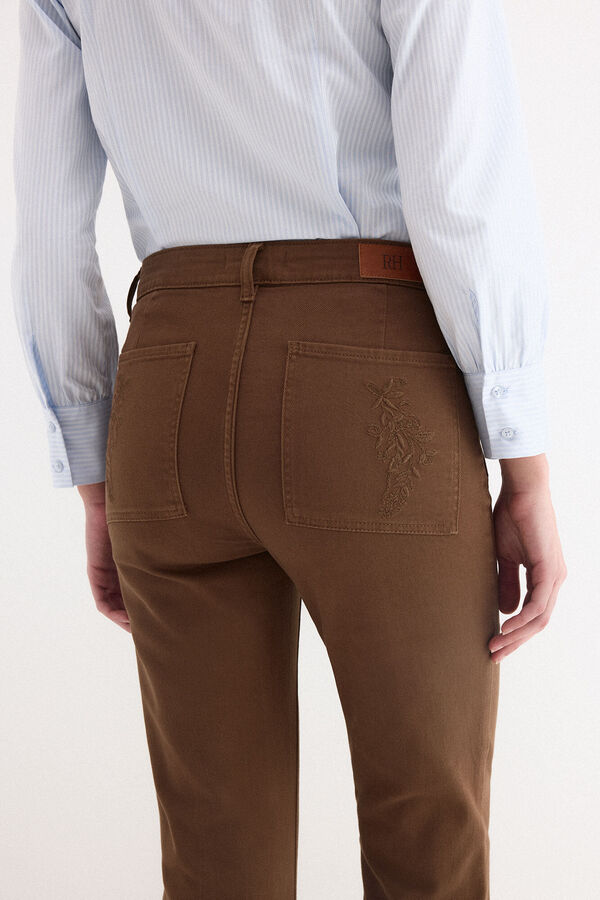 Pedro del Hierro Jeans flare cropped Marrom
