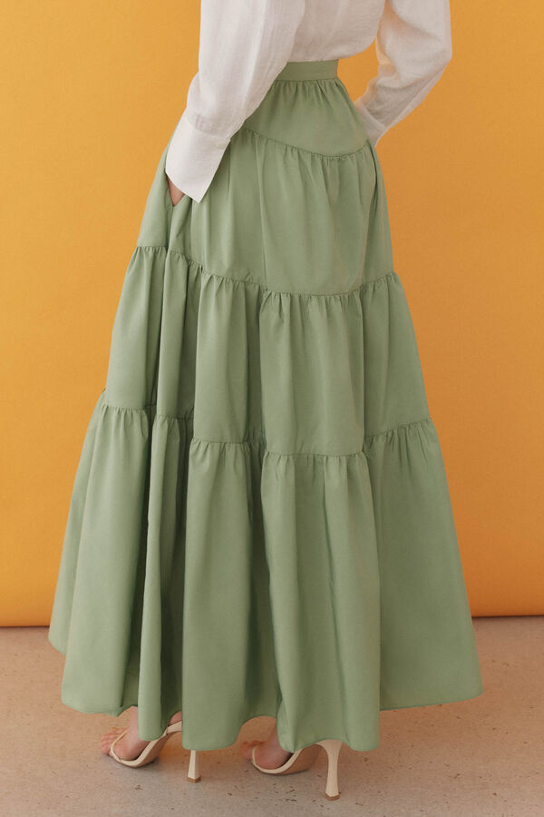 Pedro del Hierro Falda midi cortes Verde