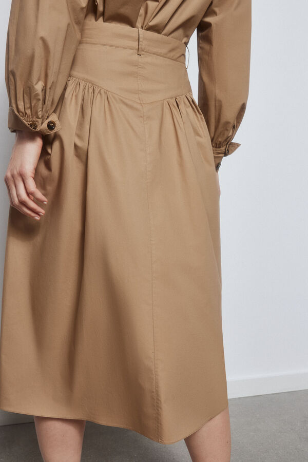 TFP by Tamara Falc&oacute; Falda midi canes&uacute; Beige