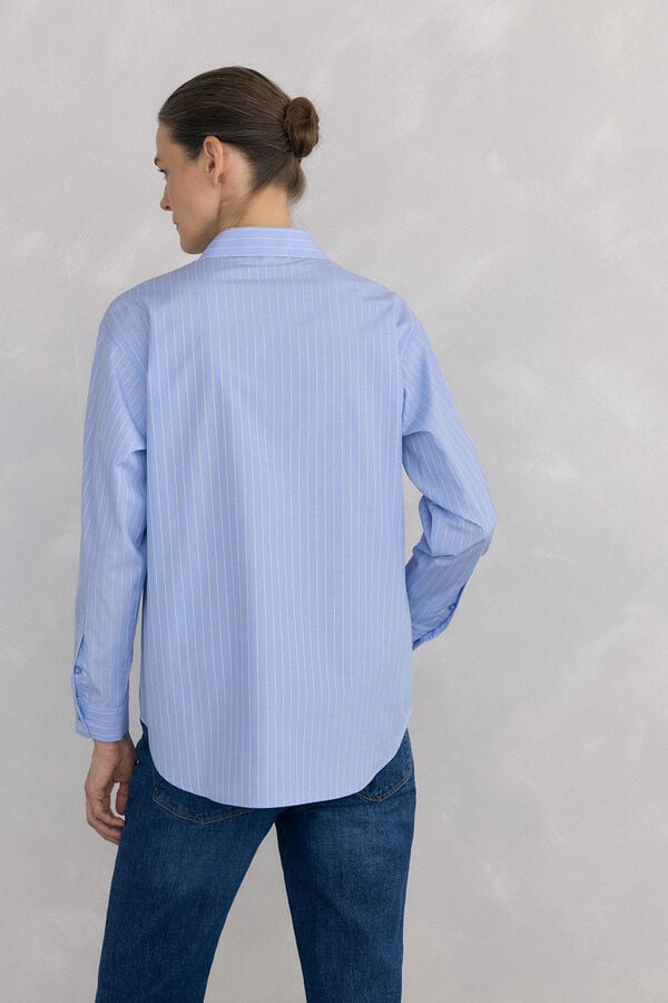 Pedro del Hierro Camisa rayas Azul