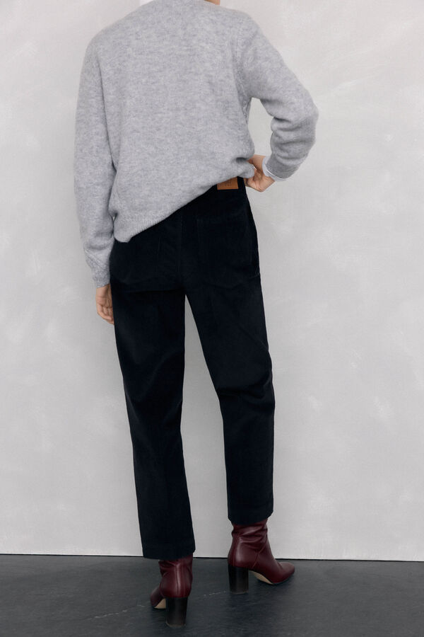 Pedro del Hierro Cal&ccedil;a cl&aacute;ssica de veludo veludo slim Preto