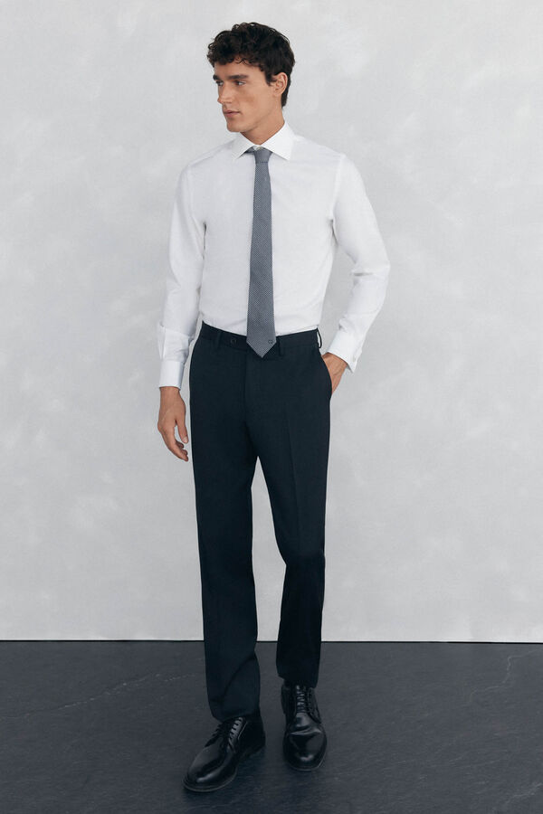 Pedro del Hierro Camisa com abotoaduras, n&atilde;o passa a ferro e &eacute; resistente a manchas Branco