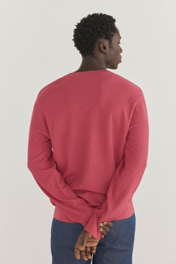 Pedro del Hierro Camisola lisa com decote em V Bordeaux
