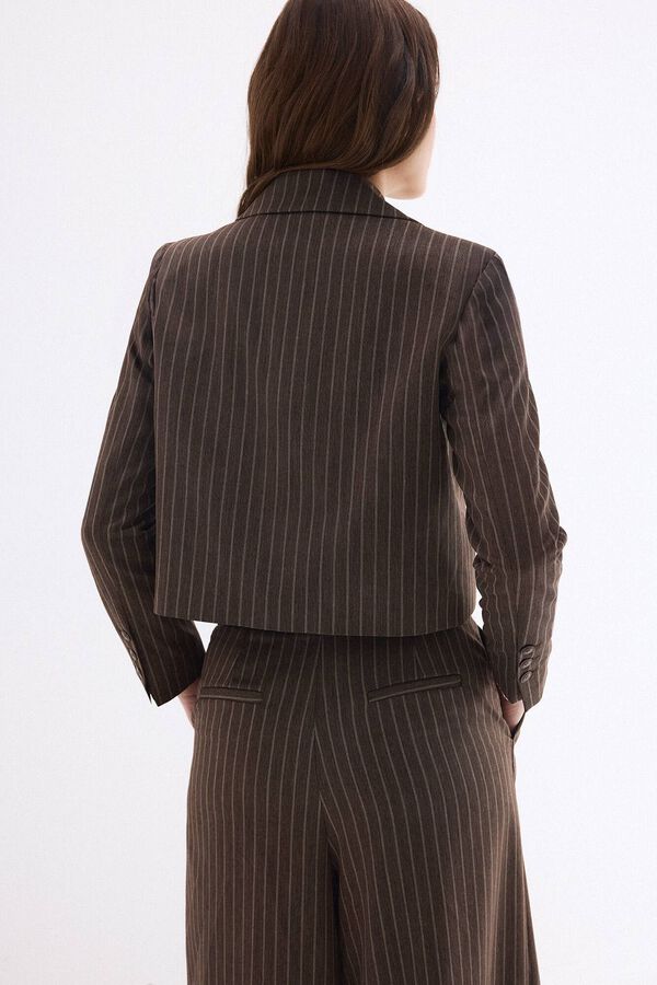 Pedro del Hierro Blazer de riscas Marrom
