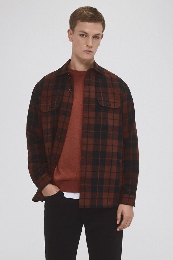 Pedro del Hierro Sobrecamisa cuadros Naranja