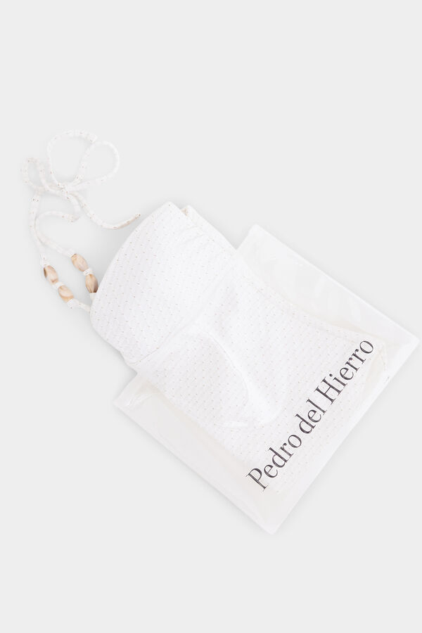 Pedro del Hierro Fato de banho em jacquard e missangas Branco