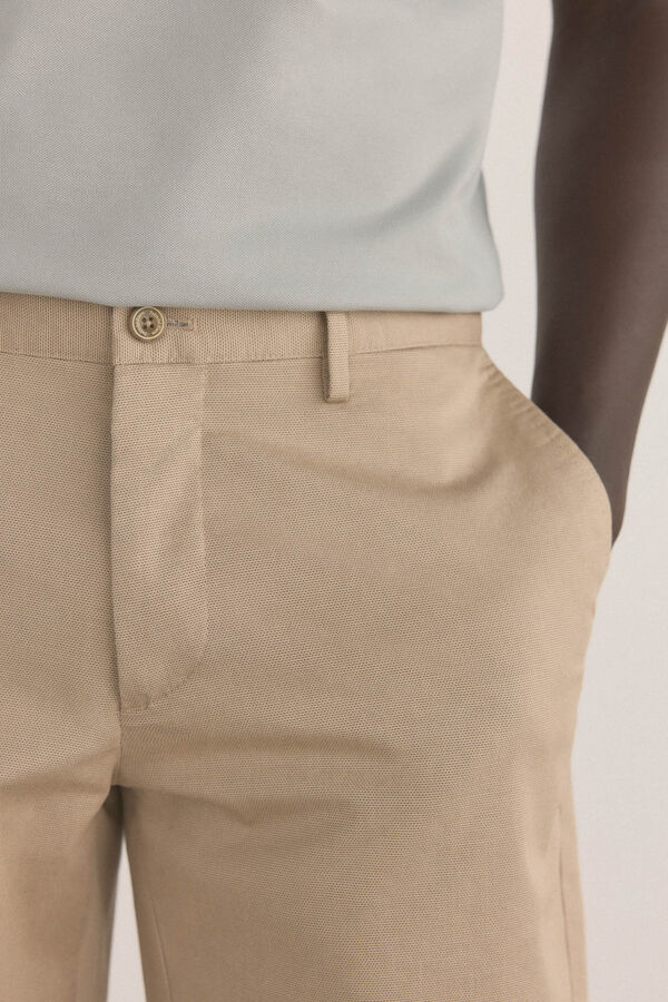 Pedro del Hierro Shorts cal&ccedil;as chino com estampa regular Beige