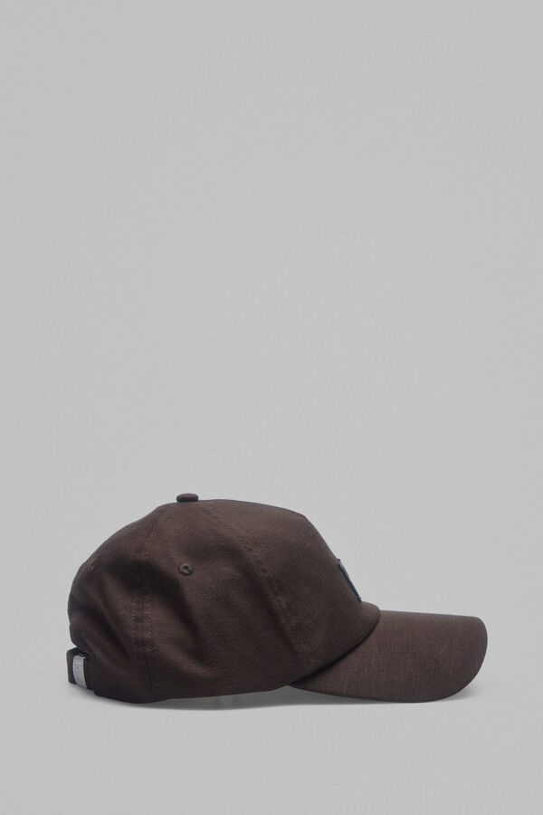 Pedro del Hierro Gorra visera textil lino Marr&oacute;n