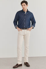 Pedro del Hierro Camisa denim de tecido italiano Azul