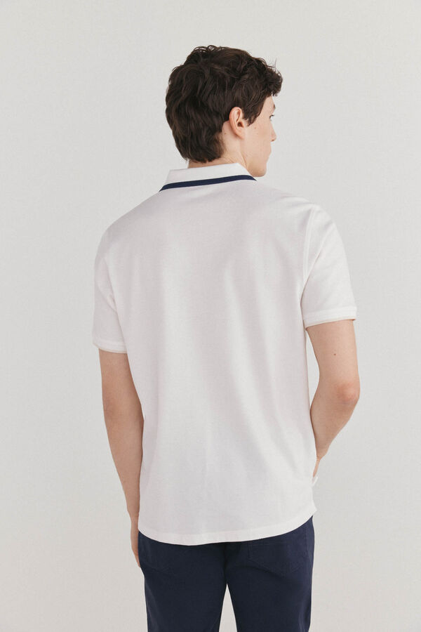 Pedro del Hierro Polo gola fantasia Branco