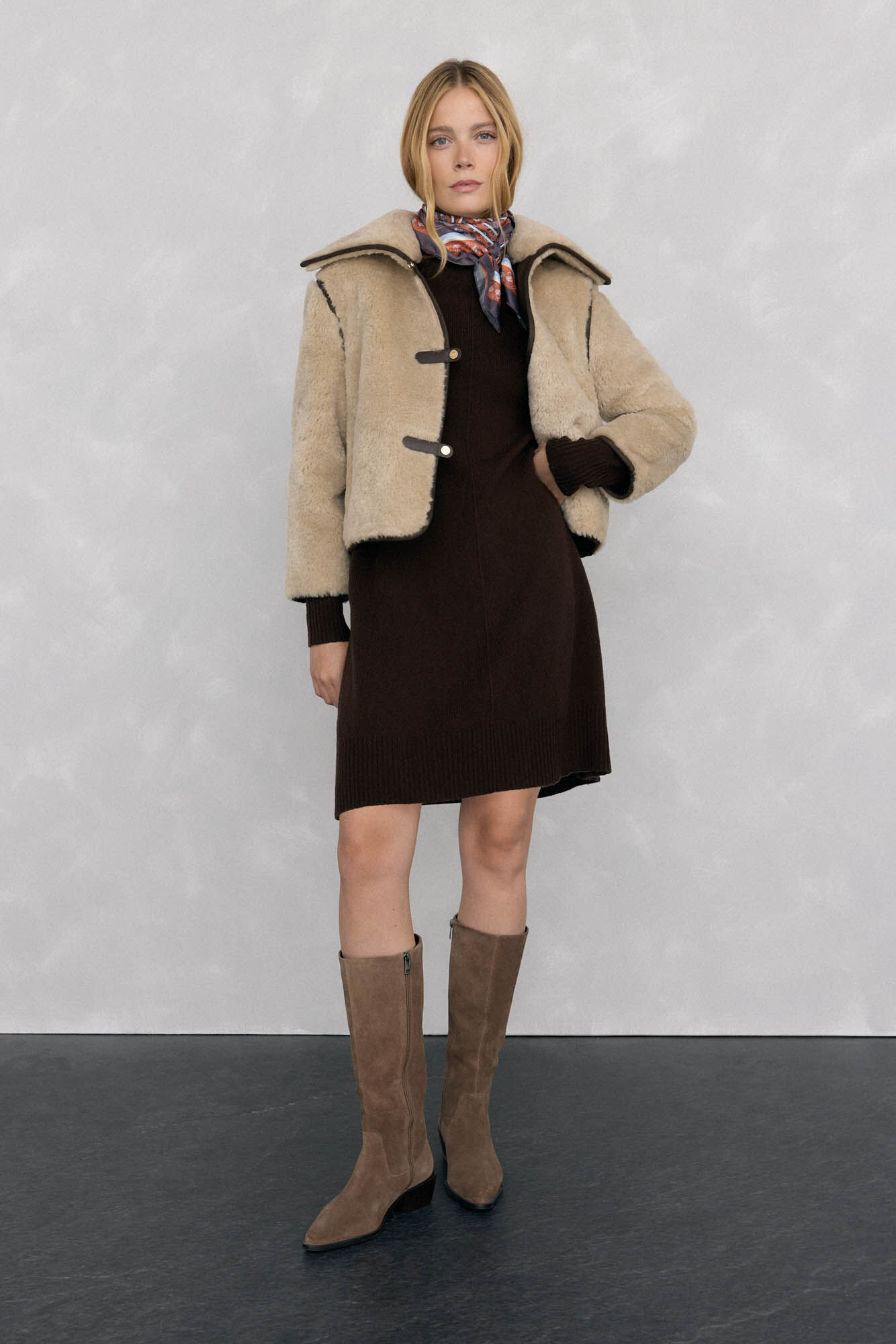 Pedro del Hierro Vestido de punto costura central lana