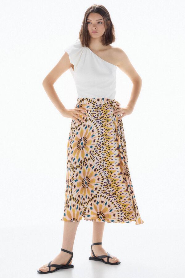 TFP by Tamara Falcó Falda pareo estampada Amarillo