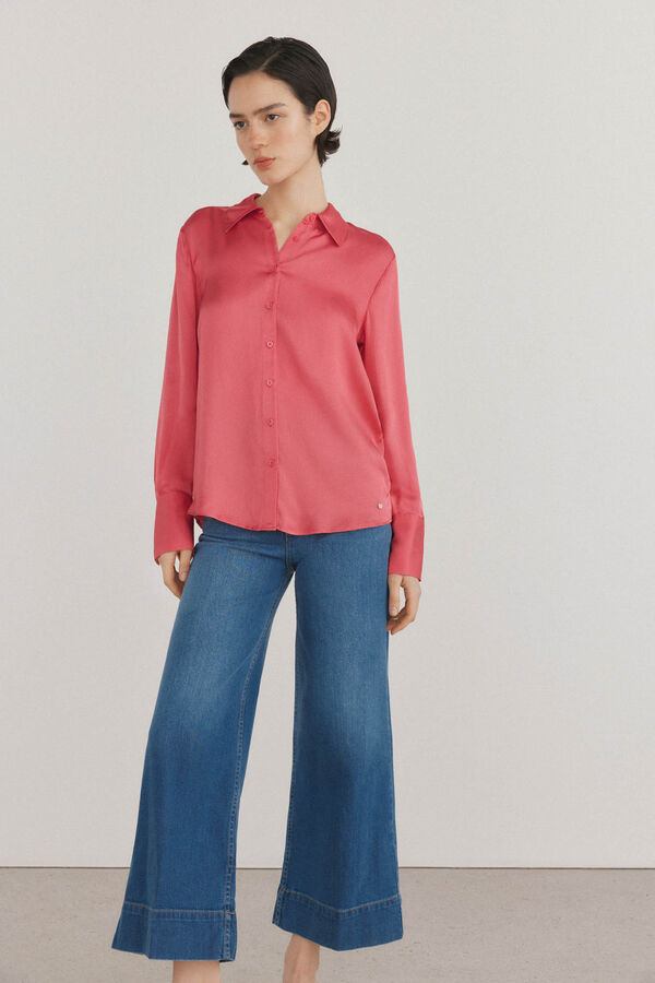 Pedro del Hierro Camisa satinada fluida Coral
