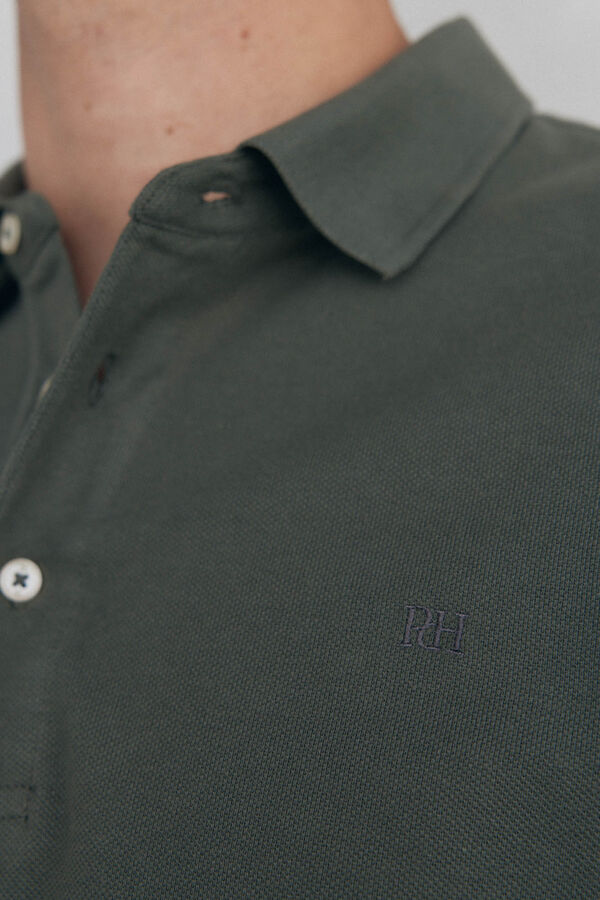 Pedro del Hierro Polo b&aacute;sico manga larga Verde