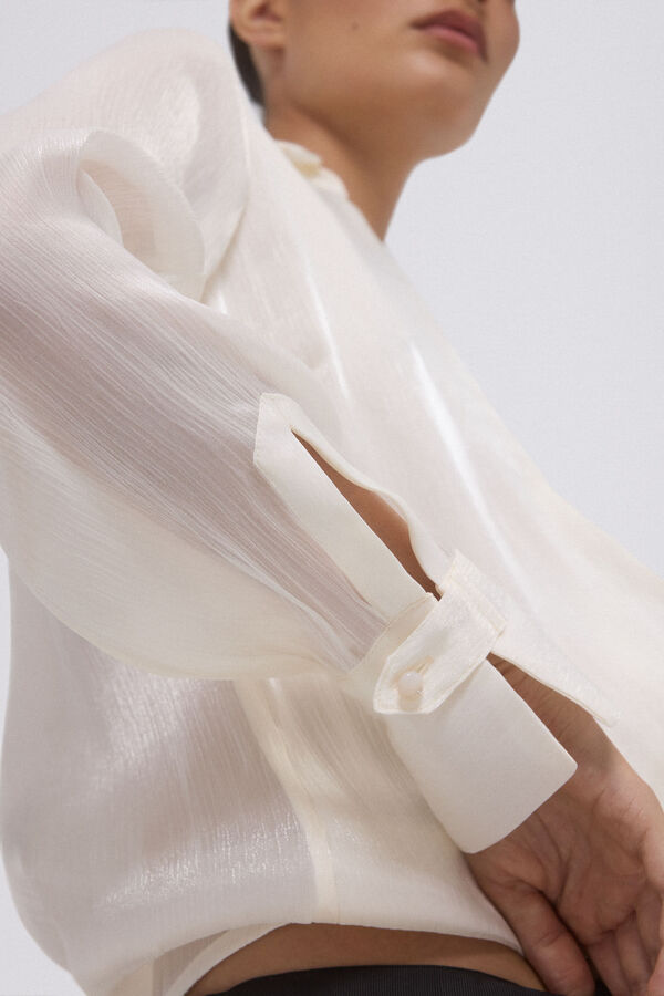 Pedro del Hierro Camisa envolvente fluida com estampado fantasia Branco