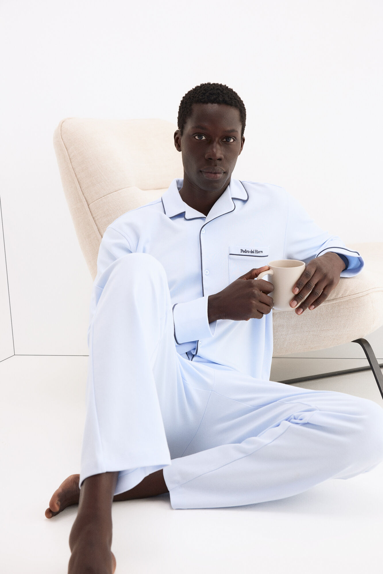 Pedro del Hierro Cal&ccedil;a comprida de pijama em algod&atilde;o espanhol