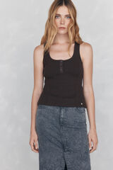 Pedro del Hierro Camiseta canale tirantes Marr&oacute;n