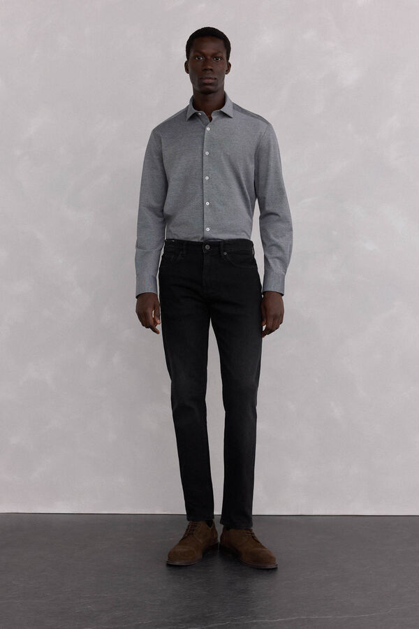Pedro del Hierro Camisa de malha malha Cizento