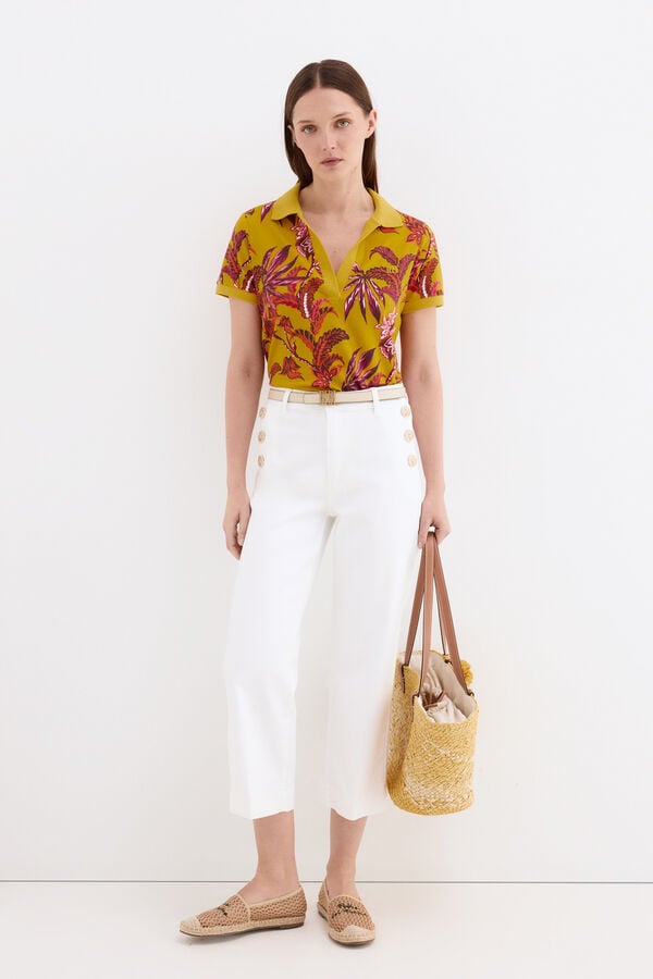 Pedro del Hierro Jeans wide leg capri Crudo