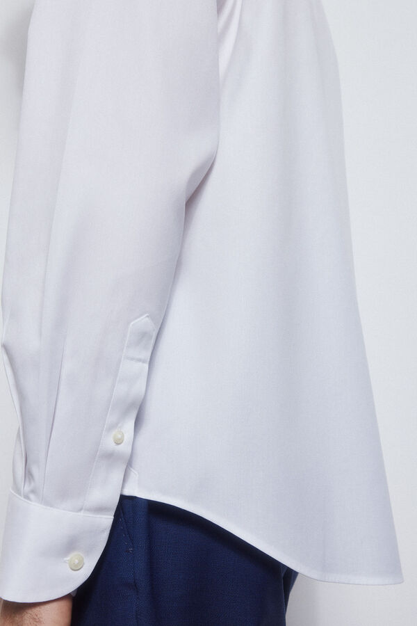 Pedro del Hierro camisa formal lisa non iron + antimanchas Branco