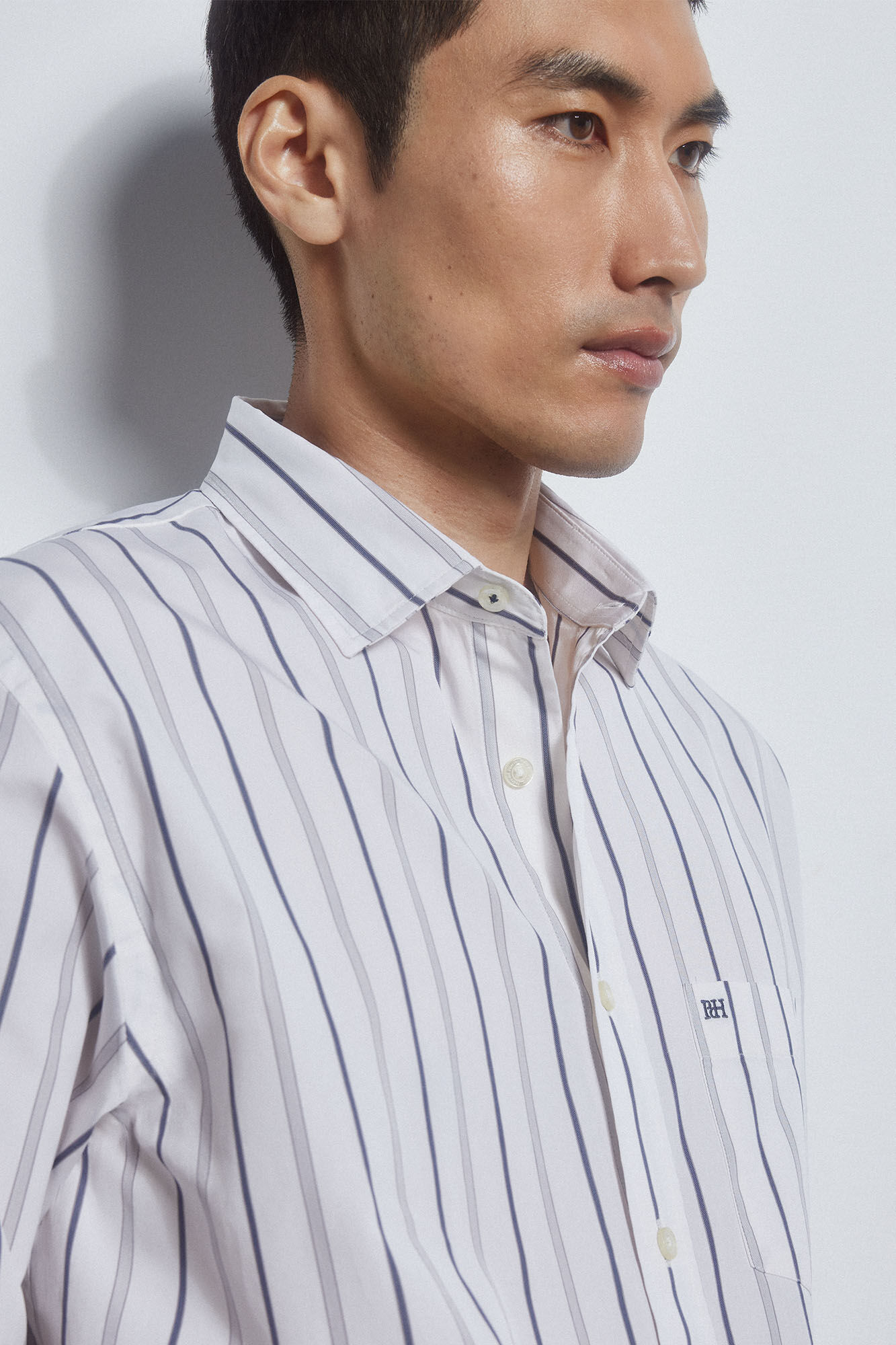 Pedro del Hierro Camisa riscas tecido italiano