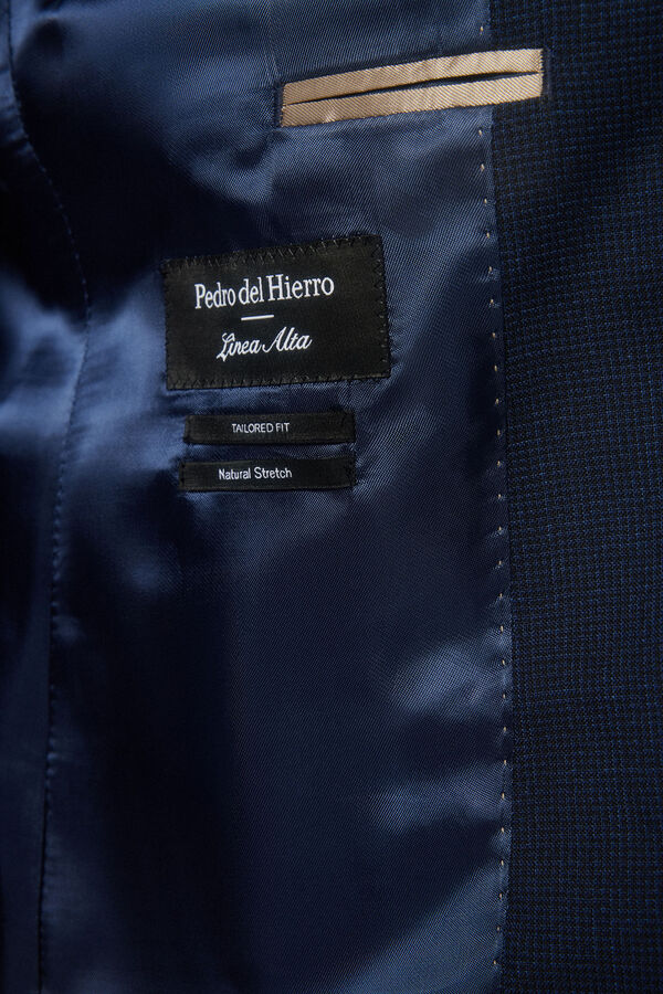 Pedro del Hierro Blazer em micro xadrez tailored Azul