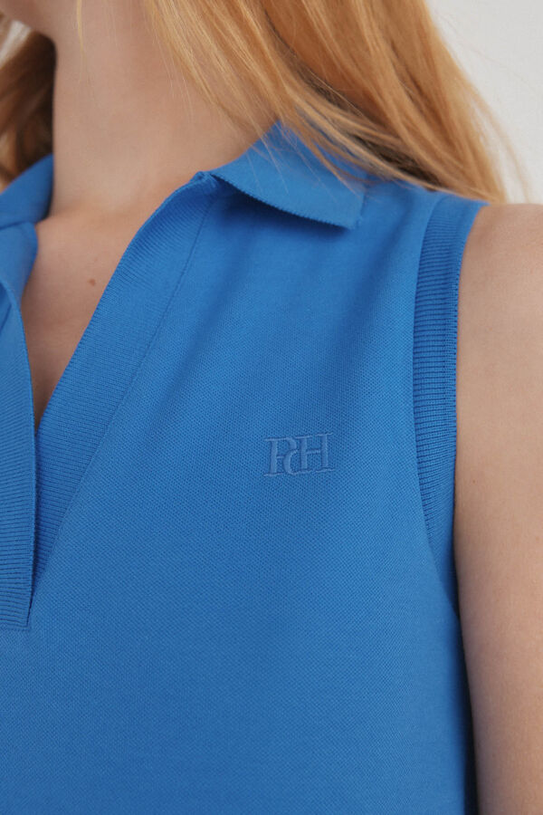 Pedro del Hierro Vestido polo largo sin mangas Turquesa