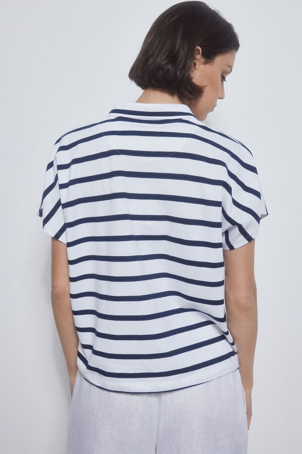 Pedro del Hierro Polo rayas manga corta Azul